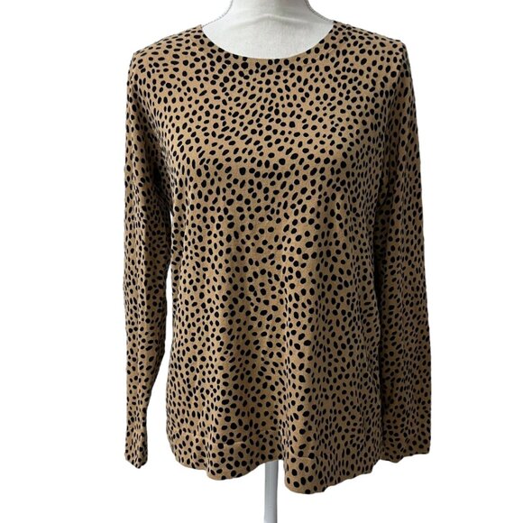 J.Crew Teddie Leopard Print Lightweight Cotton Pullover Sweater‎ Size M 2024 - Picture 3 of 11